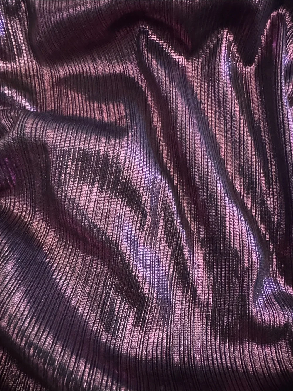 Katie J NYC girls Roxy metallic dress Purple pink Ruched Mini Dress size large